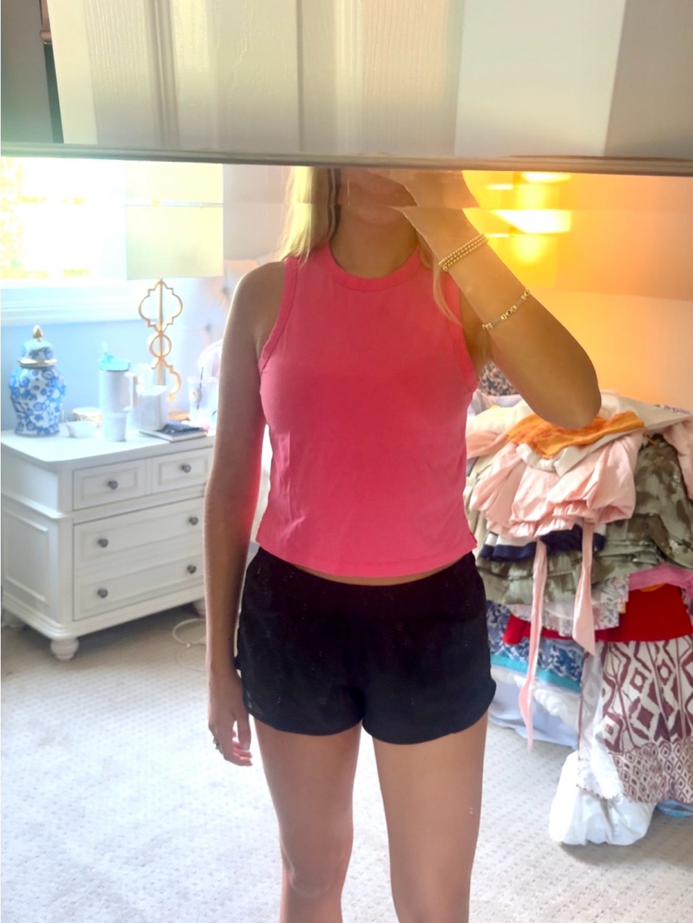 Lululemon Pink Sleeveless Crop Tank Top
